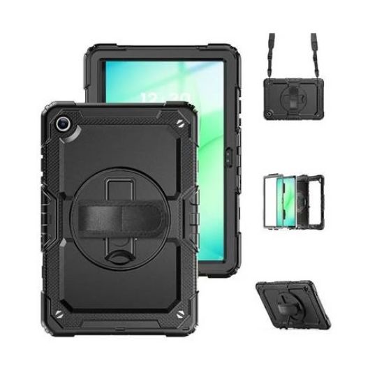 Picture of USP Rugged Samsung Galaxy A11+/Tab A9+ (11') Case Black - Built-in-Kickstand, Adjustable Hand Strap, Shoulder Strap, DropProof, 3 Year Warranty