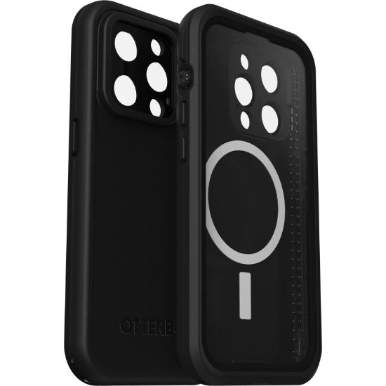 Picture of OtterBox FRE Magsafe Apple iPhone 14 Pro Case Black - (77-90172), DROP+ 5X Military Standard, 2M WaterProof, Built-In Screen Protector,360° Prote