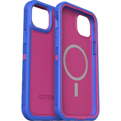 Picture of OtterBox Defender XT MagSafe Apple iPhone 14 Plus Case Blooming Lotus (Pink) - (77-89112), DROP+ 5X Military Standard, Raised Edges, 7 Years Warranty