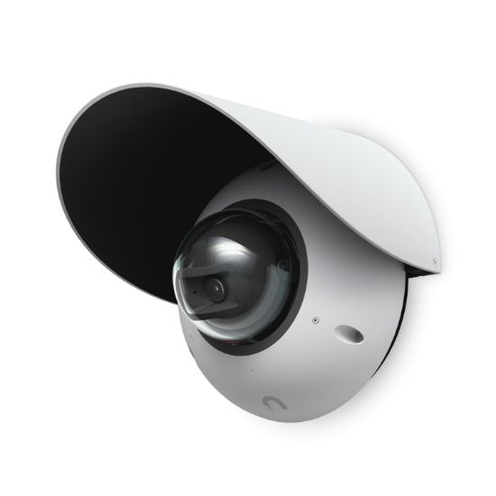 Picture of Ubiquiti G6 Dome Camera Weather Shield, White, G6 Dome Camera Accessory, Optimal image Quality, Protection Elements, Installed Outdoors, Wall, Pole.