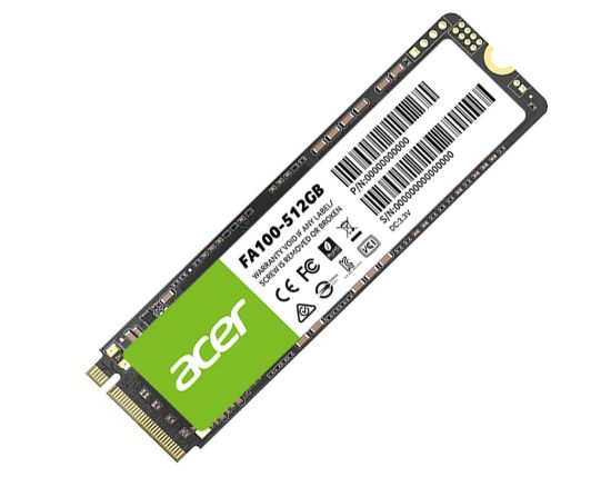 Picture of ACER FA100-512GB M.2 NVMe PCIe Gen 3*4 Read speed 3300 MB/ sWrite Speed 2200MB/s  BL.9BWWA.119 - 5 Year Warranty