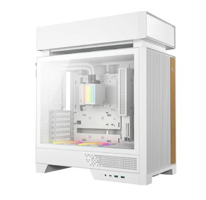 Picture of DeepCool CL6600 WH Innovative Compamentalized Compact ATX Case, Pre-installed 360mm Liquid Cooler,  Dual ARGB Fans