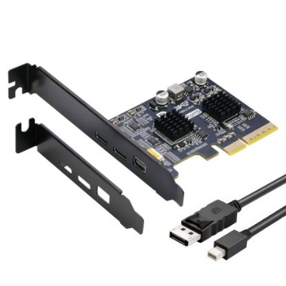 Picture of Simplecom EC365 PCIe x4 to 2-Port USB 3.2 Gen II Type-C with Mini DisplayPort Input for USB-C DP Alt Mode Expansion Card