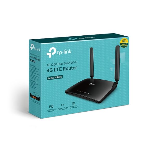 Picture of TP-Link Archer MR400 AC1200 APAC Version 150Mbps Wireless Dual Band Router 4G LTE Router 300Mbps/867Mbps 3x100Mbps LAN, B5/B28 T1 Carrier Compatible