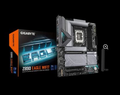Picture of Gigabyte Z890 EAGLE WIFI7 Intel LGA 1851 ATX Motherboard, 4x DDR5 ~256GB, 3x PCI-E x16, 4x M.2, 4x SATA,  5x USB 3.2, 1x USB-C, 4x USB 2.0