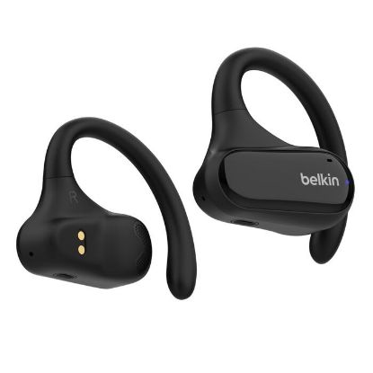 Picture of Belkin SoundForm ClearFit Open-Ear Wireless Earbuds - Black (AUC013btBK), Fast Charge, IPX5-Rated, Multipoint Technology, 26 hr, 2 Years Warranty