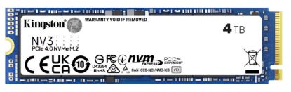 Picture of Kingston SNV3S NV3 4TB PCle 4.0x4 NVMe M.2 2280 Gen4 SSD 6000/5000MB/s 3D HAND compaitible Notebook and SFF 5Y Limited