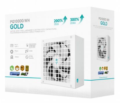 Picture of DeepCool PQ1000G WH 1000W Gamer Storm 80+ Gold/Cybenetics Fully Modular ATX Power Supply 120mm Fan, Japanese Capacitors, DC to DC, ATX12V V3.1,