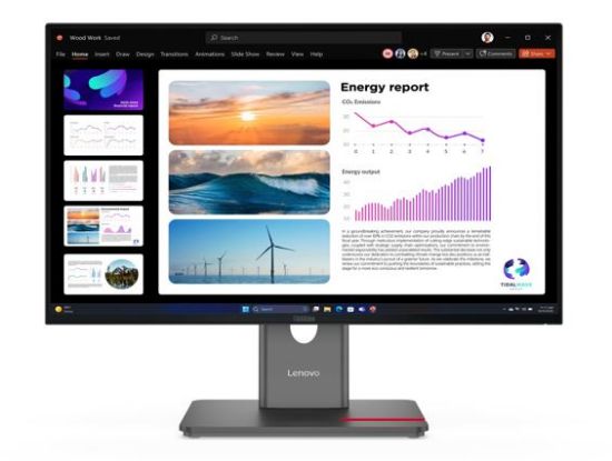 Picture of LENOVO ThinkVision P24Q-40 23.8'/24' QHD USB-C Docking Monitor 2K 2560x1440 16:9 IPS Height Adjustable Tilt Swivel Pivot DP HDMI USB-C Hub VESA
