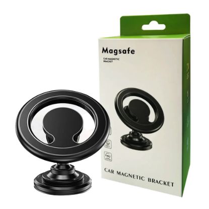 Picture of Pisen 2 in 1 Car Air Vent and Dashboard Mount Phone Holder - Black, Magnetic Hook With MagSafe, Easy to install, Apple, 360 Rotation
