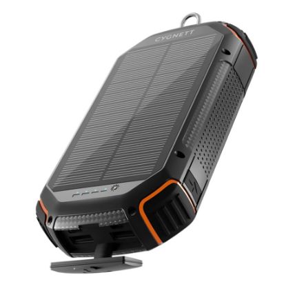 Picture of Cygnett ChargeUp OutBack 20K mAh Outdoor Solar Power Bank-Black(CY4412PBCHE),1xUSB-C(15W),2x USB-A (12W),Dust & Waterproof,Flashlight,2 Years Warranty