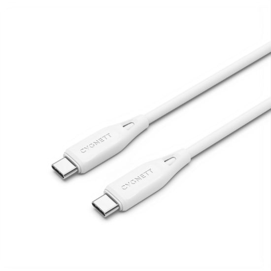 Picture of Cygnett Essentials USB-C to USB-C (2.0) Cable (1M) - White (CY4692PCTYC), 3A/60W, 480Mbps, Turbo Charge, Best for Laptop, 2 Years Warranty