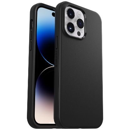 Picture of OtterBox Symmetry Apple iPhone 14 Pro Max Case Black - (77-88521), DROP+ 3X Military Standard, Ultra-Sleek, Durable Protection, 7 Years Warranty