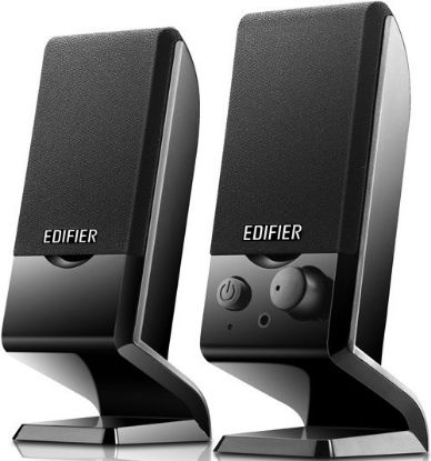 Picture of Edifier M1250 2.0 USB Powered Compact Multimedia Speakers - 3.5mm AUX/Flat Panel Design Satellites/Built in Power/Volume controls/Black