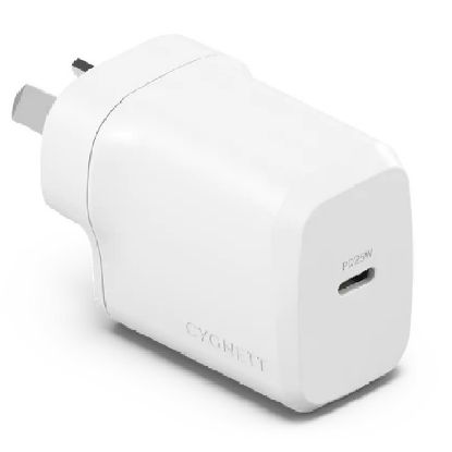 Picture of Cygnett PowerPlus 25W USB-C PD Fast Wall Charger - White (CY4734PDWCH), Portable,Best for iPhone,Samsung's PPS & USB-C Devices, 2 Years Warranty
