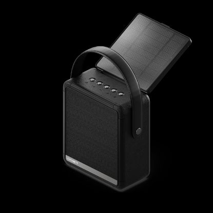 Picture of Cygnett FreePlay Solar Chargingr Wireless Speaker & 8K Power Bank - Black(CY4968SOSPE),Dust & Water Resistant,Dual Speaker,10 Meter, 2 Years Warranty