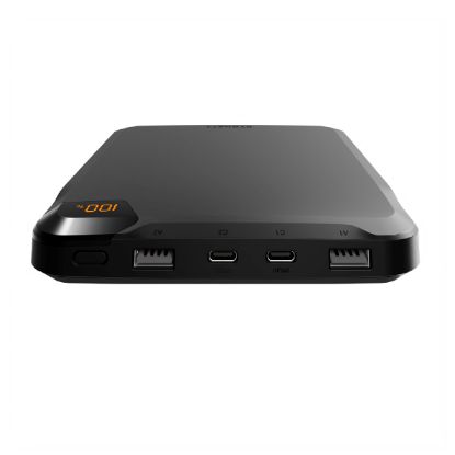 Picture of Cygnett ChargeUp VertPWR 25K mAh Laptop Power Bank + USB-C Cable (40CM) + Stand - Obsidian (CY5128PBCHE),100W, 4x USB Charging Ports, 2 Years Warranty