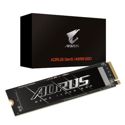 Picture of Gigabyte AORUS Gen5 14000 SSD 2TB PCIe5x4 NVMe2.0 M.2 3D TLC LPDDR4 4GB 14500/12700MB/s 80×22×3.5mm MTBF1.6M 11.5W 5yr/1400TBW