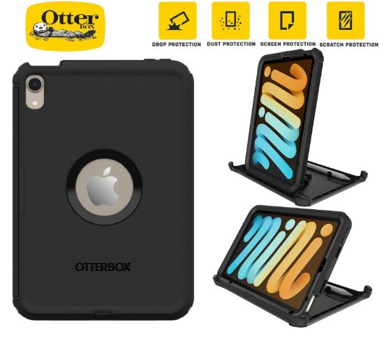 Picture of OtterBox Defender Apple iPad Mini A17 Pro (7th Gen) / iPad Mini (8.3') (6th Gen) Case Black - No Retail Packaging - (77-87478), 7 Years Warranty
