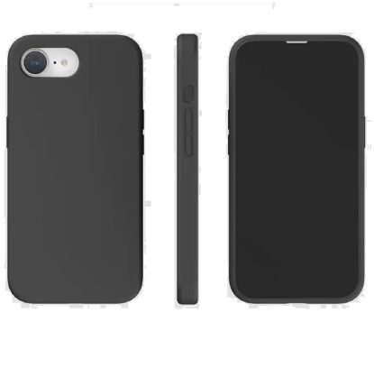 Picture of USP Apple iPhone 16e (6.1') Silicon Case Black - Two Tough Layers, Port Covers, No Slip Grippy Edges, Anti-fall,  Durable, Sleek, 3 Year Warranty