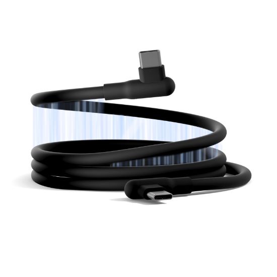 Picture of Cygnett DriveSync Right Angled Magnetic Silicone USB-C to USB-C Cable (0.7M) - (CY5666CCACB), 3A/60W, 480Mbps, Drive & Sync, 2 Years Warranty