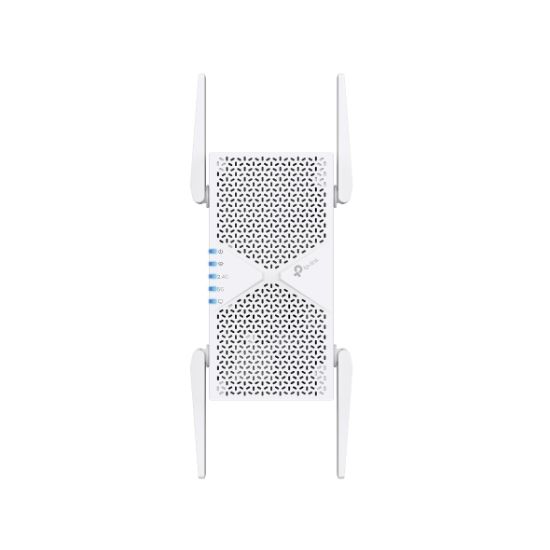 Picture of TP-Link RE405BE BE6500 Dual-Band Wi-Fi 7 Range Extender with BE6500 speeds, MLO, 160MHz, 4× antennas, EasyMesh, and 2.5G Ethernet port