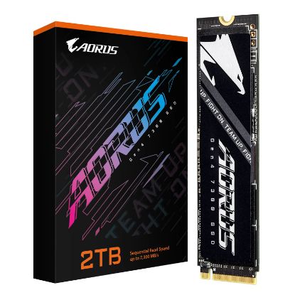 Picture of Gigabyte AORUS Gen4 7300 SSD 2TB PCIe4x4 NVMe1.4 M.2 2280 3D TLC DDR4 2GB 7300/6850MB/s 80×22×3.5mm MTBF1.6M 8.1W/7.4W 5yr/1400TBW