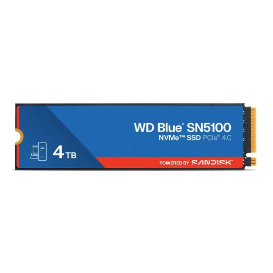 Picture of Sandisk WD Blue SN5100 NVMe™ SSD - 4TB, M.2 2280, PCIe Gen4, Read 6900MB/s, Write 6700MB/s, 900K/1100K IOPS, TBW 1200, 5yr Warranty