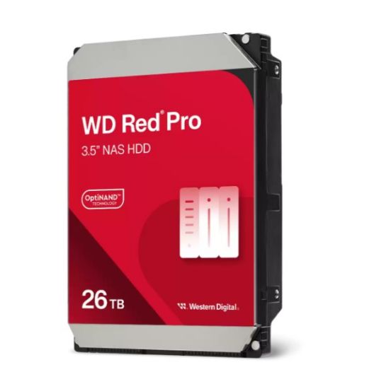 Picture of Western Digital WDRed Pro NAS Hard Drive - 26TB 3.5' 272MB/s 7200 RPM 512MB SATA HD 5yrs warranty