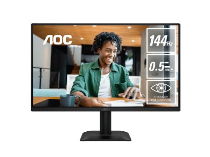 Picture of AOC 23.8' IPS, 1920×1080@144Hz, 4ms GtG, 300 cd/m², 1500:1, 178° VA, sRGB 112%, HDMI/DP, tilt -5°~23°, 16.7M colors, 16W