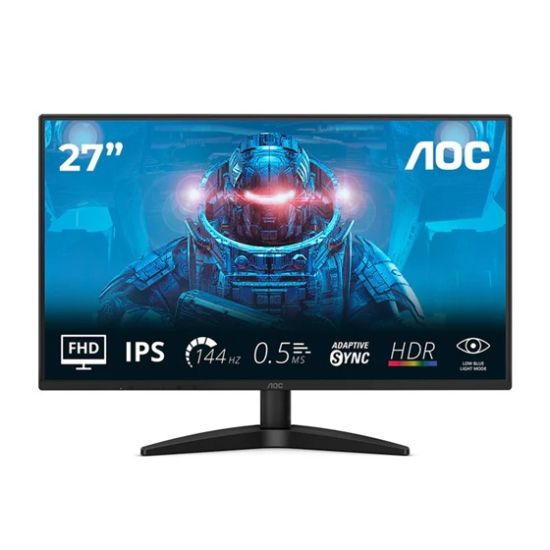 Picture of AOC 27B36X, 27″ IPS, 1920×1080@144Hz, 0.5ms MPRT, 300 nits, 1500:1, sRGB 121%, HDMI 1.4, DP 1.4, tilt, VESA 100×100, 22W, 3.11kg, black