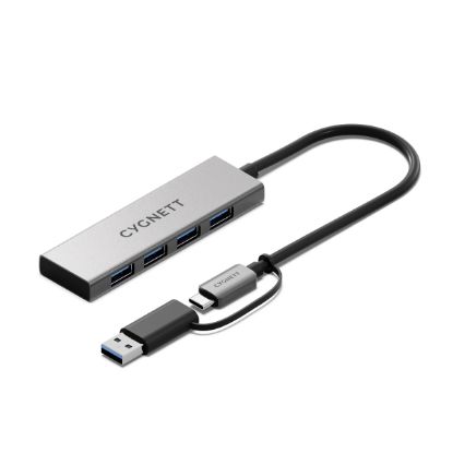 Picture of Cygnett Unite 4-in-1 USB-C to USB-A Hub- White(CY5388CYHUB),4x USB-A,10GBps Transfer,Aluminium outershell,USB-C to USB-A Adapter,2Years Warranty