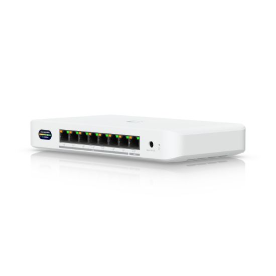 Picture of Ubiquiti Device Bridge Switch, Compact PoE+ Switch* (1) 10 GbE Port, (7) 2.5 GbE Ports, 6 GHz, WiFi 7 Integration, Seamless, High-Capacity,UniFi WiFi.