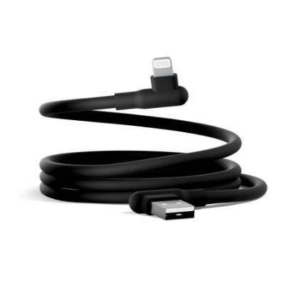 Picture of Cygnett DriveSync Right Angled Silicone Lightning to USB-A Cable (0.7M) - (CY5667CCACB), 2.4A/12W, 480Mbps, Drive & Sync, 2 Years Warranty