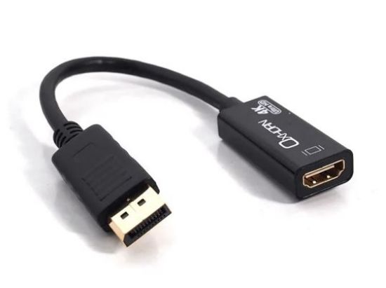 Picture of Oxhorn DisplayPort DP  to HDMI Male to Female Adapter 4K@30Hz 3840x2160 Ultra HD HDMI v1.4 Gold plated 15cm Black