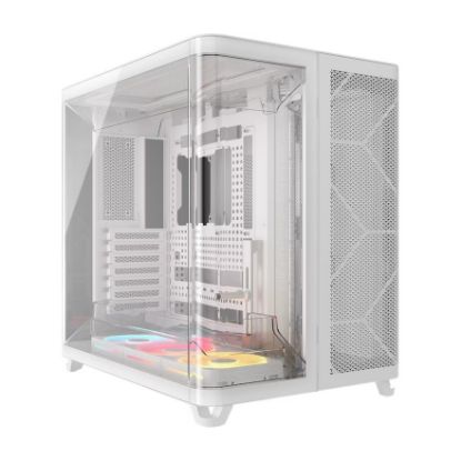 Picture of Corsair AIR 5400 LX-R RGB iCUE LINK Triple Chamber Mid-Tower PC Case - White; ATX/E-ATX; 467x470x340mm; TG; 360GPU; 180CPU; 360RAD; USB-C