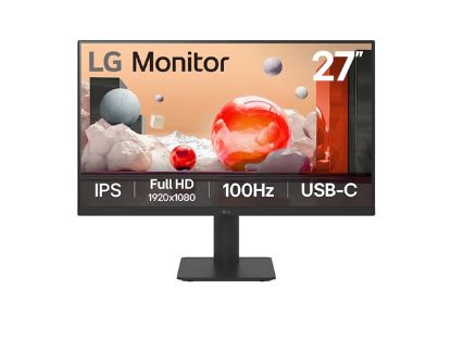 Picture of LG 27' IPS Full HD monitor with USB-C, 1920x1080, 100Hz, 5ms, 65W PD, IPS, 3-side borderless, tilt/height stand