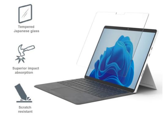 Picture of EOL Cygnett OpticShield Microsoft Surface Pro 8 Tempered Glass Screen Protector - (CY4053CPTGL), Superior Impact Absorption, Scratch Protection