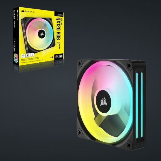 Picture of Corsair QX RGB Series, iCUE LINK QX120 RGB, 120mm Magnetic Dome RGB Fan, Expansion Kit