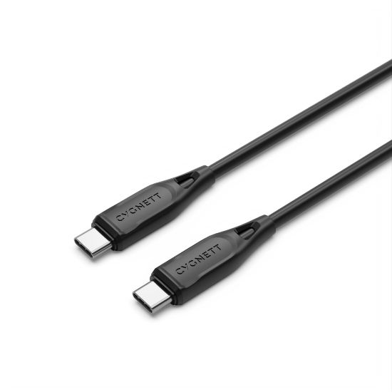 Picture of Cygnett Essentials USB-C to USB-C (2.0) Cable (2M) - Black (CY4693PCTYC), 3A/60W, 480Mbps, Turbo Charge, Best for Laptop, 2 Years Warranty