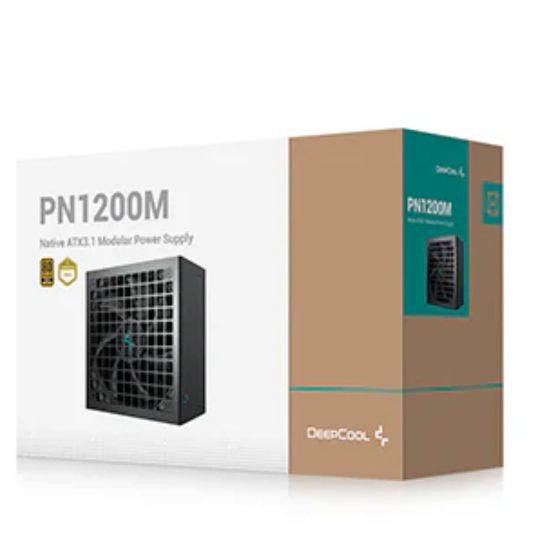 Picture of DeepCool PN1200M Gamer Storm 80+ Gold Black Fully Modular Power Supply, 135mm FDB Fan, Japanese Bulk Capacitor, ATX3.1, 12V-2x6 PCIe 5.1 Cable