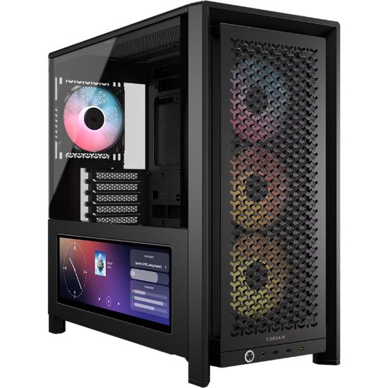 Picture of Corsair FRAME 4000D LCD RS ARGB Premium Mid-Tower PC Case- Black, ATX/mATX/ITX/E-ATX, 486x490x239mm, 430mm GPU, 360mm rad, tempered glass