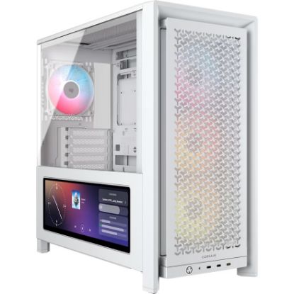 Picture of Corsair FRAME 4000D LCD RS ARGB Premium Mid-Tower PC Case- White, ATX/mATX/ITX/E-ATX, 486x490x239mm, 430mm GPU, 360mm rad, tempered glass