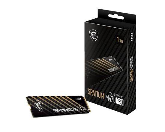Picture of MSI SPATIUM M470 PRO PCIe 4.0 NVMe M.2 1TB SSD, Sequential Read up to 6000MB/s, Sequential Write up to 5000MB/s, 640 TBW, 5 Year Warranty FOR CC