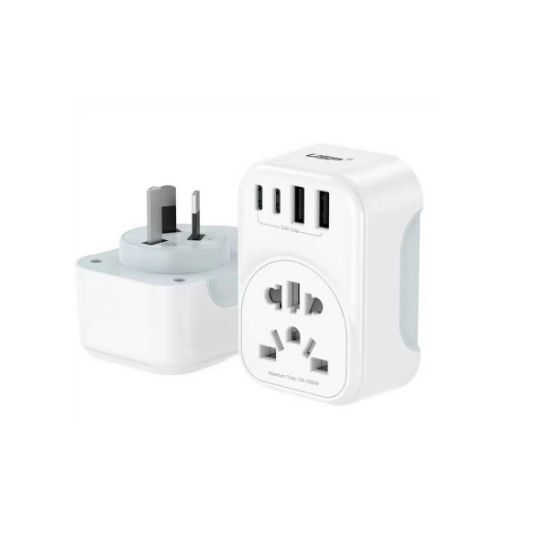 Picture of USP Australian Inbound Travel Adapter 2 USB-A + 2 USB-C + AC Socket, Portable device, 4 Universal Sockets, SAA Certification, 2 Year Warranty