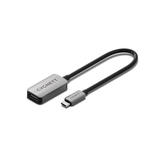 Picture of Cygnett Unite USB-C to Single HDMI Adapter-White(CY5386CYHUB ),4K(60HZ),USB-C Display Port,Aluminium Outer shell,Integrated 15cm cable,2 Year Warranty