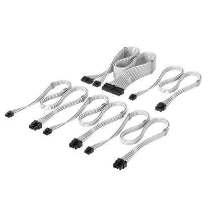 Picture of For Corsair PSU - Elite Premium Individually Sleeved Type-4 PSU Cables Starter Kit - White