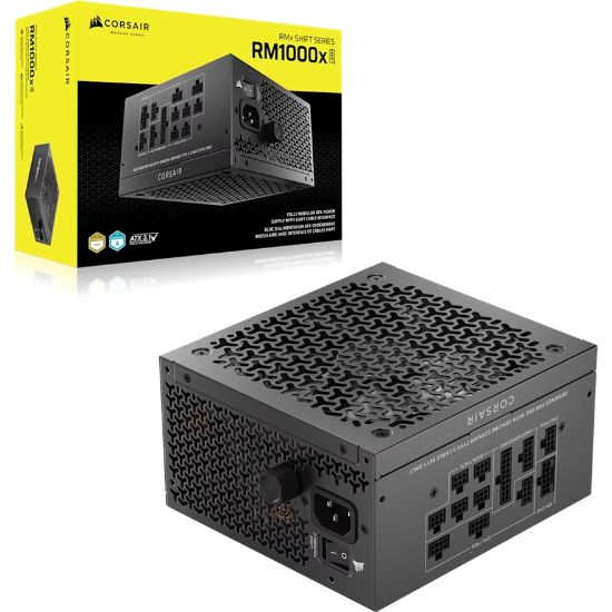Picture of Corsair RM1000x SHIFT Fully Modular ATX Power Supply (AU), 1000W, ATX 3.1, Gold efficiency, FDB 140mm fan, fully modular, zero RPM, 10yr warranty