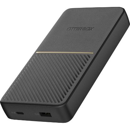 Picture of OtterBox Fast Charge Power Bank 20K mAh - Black (78-80642), Dual Port USB-C (18W) & USB-A (18W), Includes USB-C Cable (15CM), 2 Years Warranty