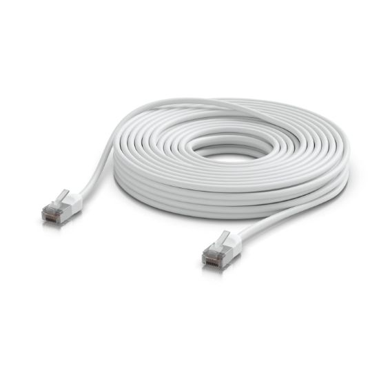 Picture of Ubiquiti UniFi Premium Patch Cable Outdoor, 15M, White, Ultra-thin, Rugged, Shielded Patch, Designed &Optimized, For 10 GbE networking, 2Yr Warr